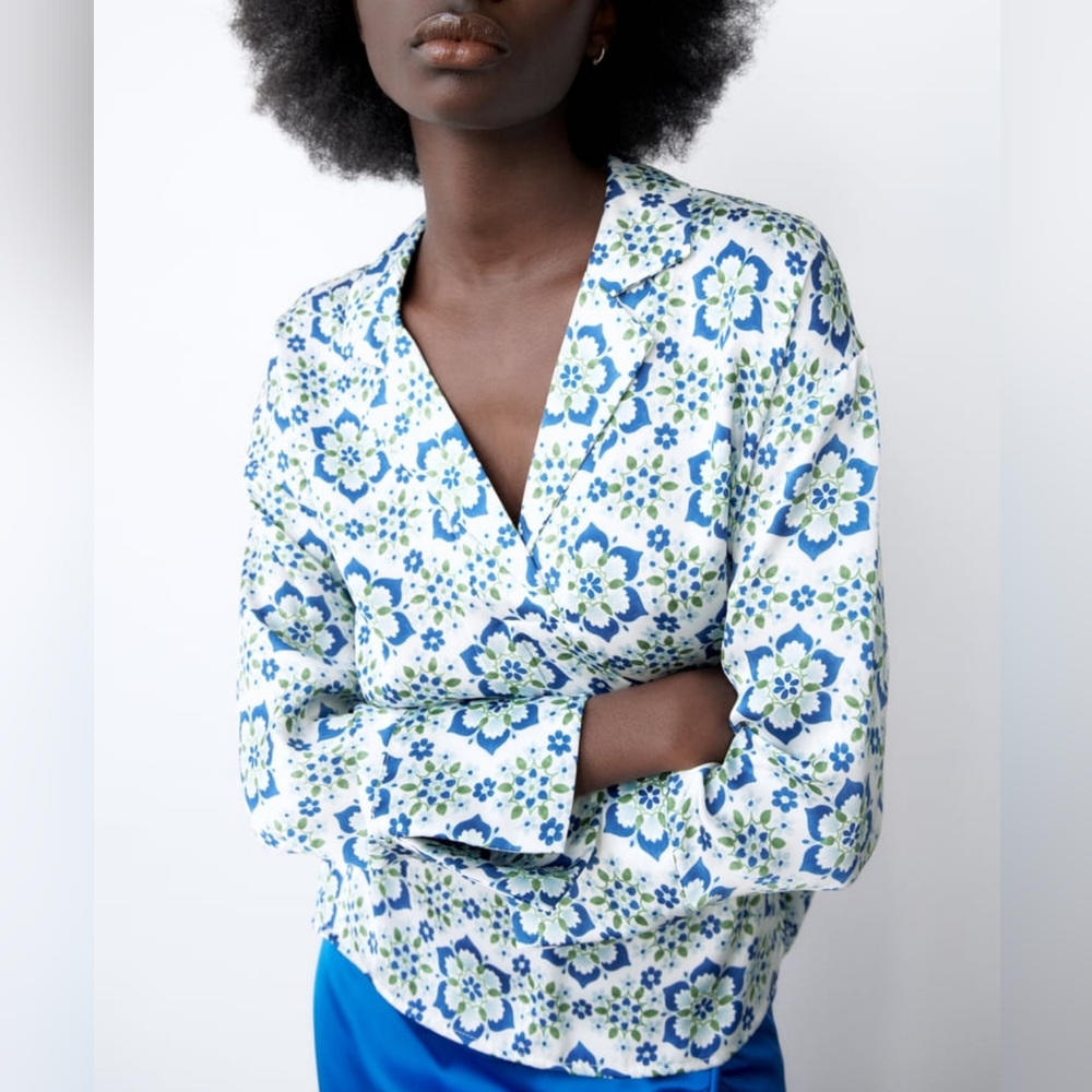 ZARA LIMITED EDITION PRINTED SATIN SHIRT